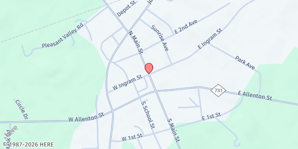 Map showing Mt. Gilead Food Pantry at 101 West Ingram Street, Mt. Gilead, NC