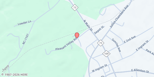 Map showing Pleasant Grove Church at 141 Pleasant Grove Church Rd, Mt Gilead, NC