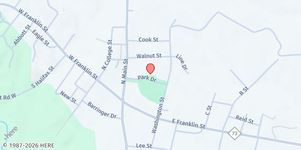 Map showing Mount Pleasant Food Ministry at 8615 Park Dr, Mt Pleasant, NC