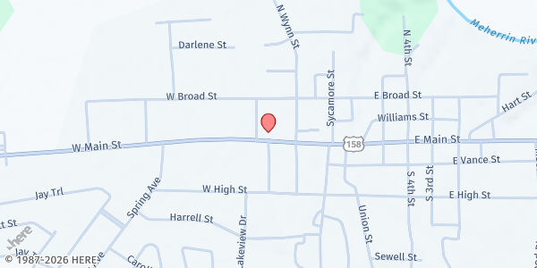 Map showing MFP Hertford - 200 W Main Street at 200 W Main St, Murfreesboro, NC