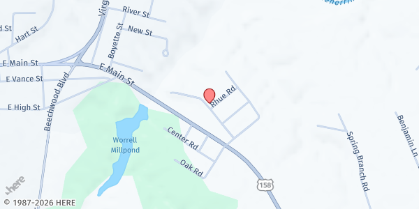 Map showing St. Paul's Food for Families Pantry at 101 Rhue Rd., Murfreesboro, NC