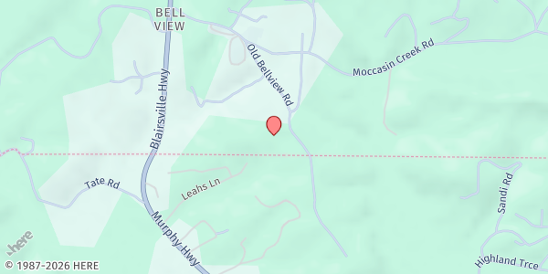 Map showing Bellview Community Development Club at 270 Old Bellview Rd., Murphy, NC