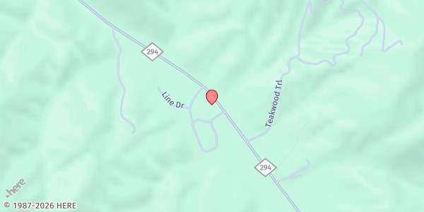 Map showing Hiwassee Dam Community Building at 7829 Highway 294, Murphy, NC