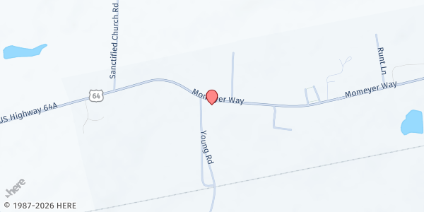 Map showing A Touch of the Father's Love at 5193 Momeyer Way, Nashville, NC