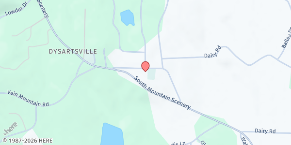 Map showing Dysartsville Christian Ministries at 174 Trinity Church Loop, Nebo, NC