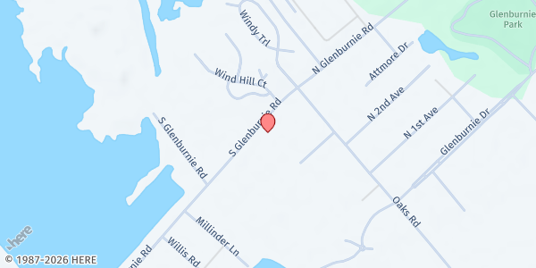 Map showing New Bern Branch of the Food Bank of Central & Eastern North Carolina at 205 S. Glenburnie Rd., New Bern, NC