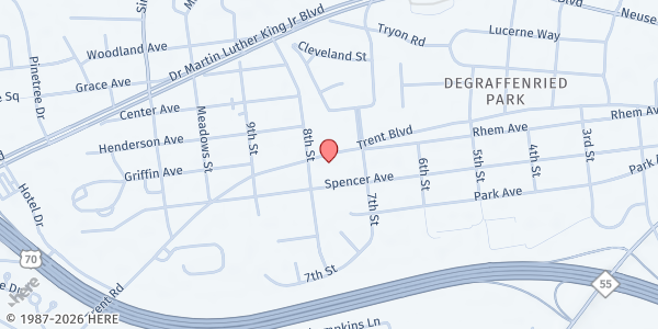 Map showing Peletah Ministries at 1909 Trent Blvd., New Bern, NC