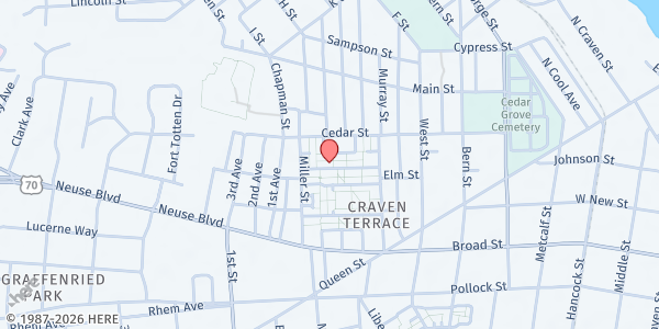 Map showing Promise Place at 271 Hamilton Dr., New Bern, NC