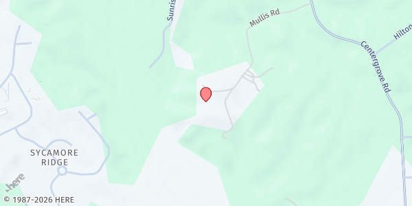Map showing Zion FWBC at 3870 Mullis Rd., New Gilead, NC