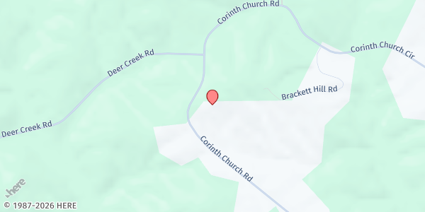 Map showing Corinth Baptist Church at 324 Corinth Church Rd., New Home, NC