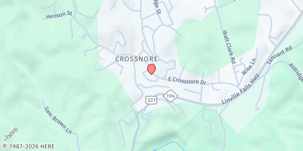 Map showing Crossnore First Baptist Church at 220 Crossnore Dr, Newland, NC