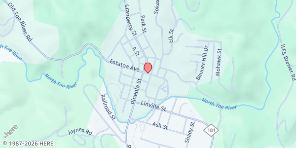 Map showing Feeding Avery Families - Newland Distribution Site at 189 Old Vale Rd., Newland, NC