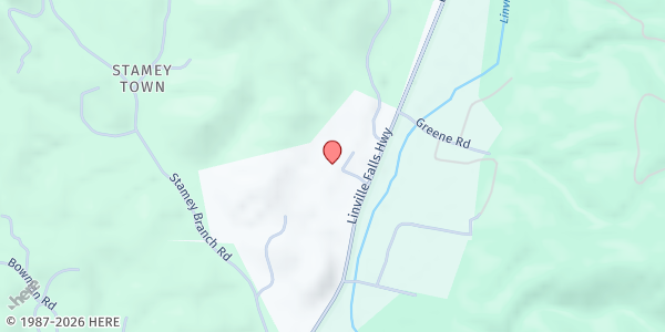 Map showing Mitchell/Avery County Warehouse at 6880 Linville Falls Hwy., Newland, NC