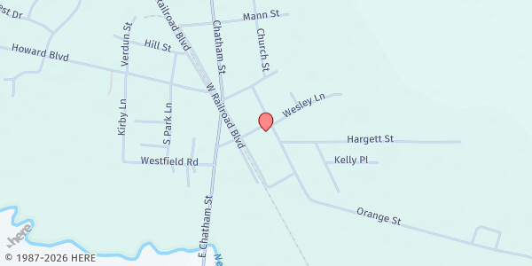 Map showing St. James Methodist Church at 1011 Orange St., Newport, NC