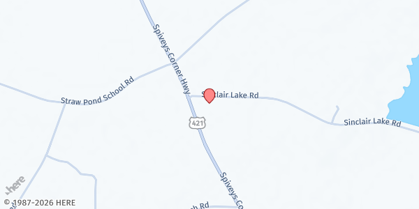 Map showing Jackson Grove Bible Church of at 66 Sinclair Lake Rd., Newton Grove, NC