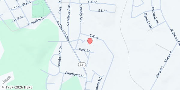 Map showing E Catawba Coop Christ Min at 245 East N Street, Newton, NC