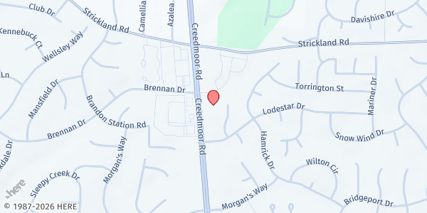 Map showing Jewish Family Services - Raleigh at 8210 Creedmoor Road, North Raleigh, NC