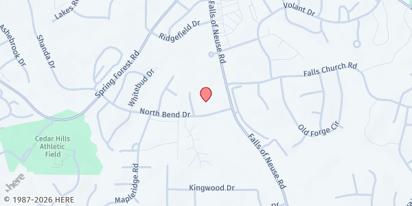 Map showing North Carolina Center-Nonprofits - North Raleigh Office at 5800 Faringdon Place, North Raleigh, NC