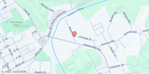 Map showing BROC: Wilkes Community Action at 710 Veterans Drive, North Wilkesboro, NC