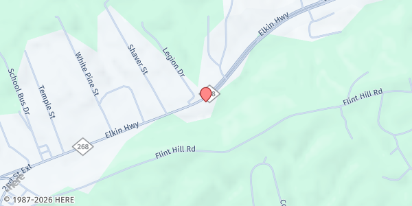 Map showing Brushy Mtn Baptist - Wilkes Min of Hope at 514 Elkin Highway, North Wilkesboro, NC