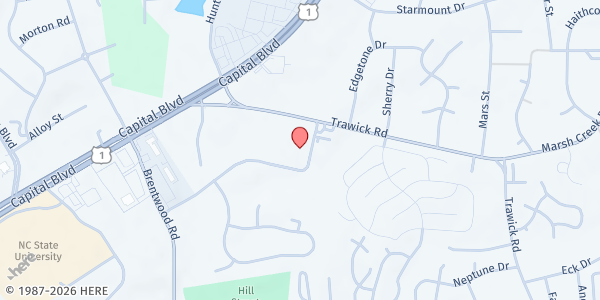 Map showing Mission Raleigh of Mt. Vernon at 3101 Stony Brook Drive, Northeast Raleigh, NC