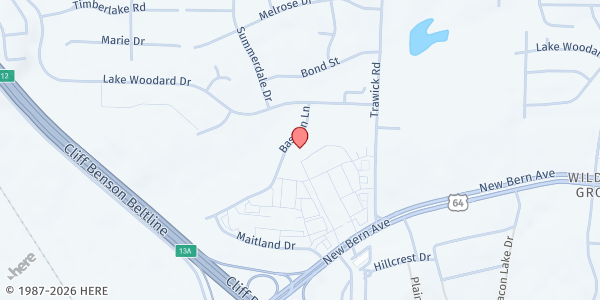 Map showing Zina Christian Center at 3700 Bastion Lane, Northeast Raleigh, NC