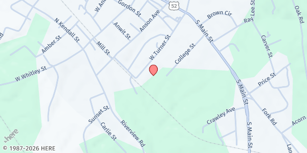 Map showing Norwood Community Building at 247 W. Turner Ct., Norwood, NC