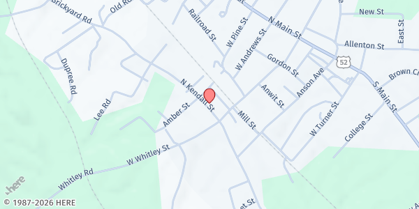 Map showing SCCM (Norwood Community Table) at 226 N. Kendall St, Norwood, NC
