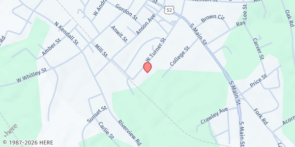 Map showing SCCM - Norwood Food Pantry at 247 W. Turner St, Norwood, NC