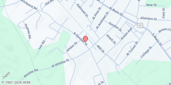 Map showing Stanly Christian Ministry Norwood at 227 N. Kendall St., Norwood, NC