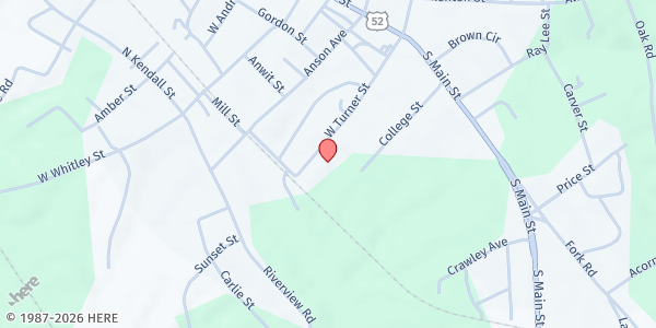 Map showing Stanly Christian Ministry Norwood at 247 W. Turner St, Norwood, NC