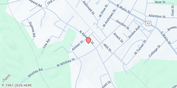 Map showing Stanly Community Christian Ministry - Soup Kitchen at 227 N. Kendall St., Norwood, NC