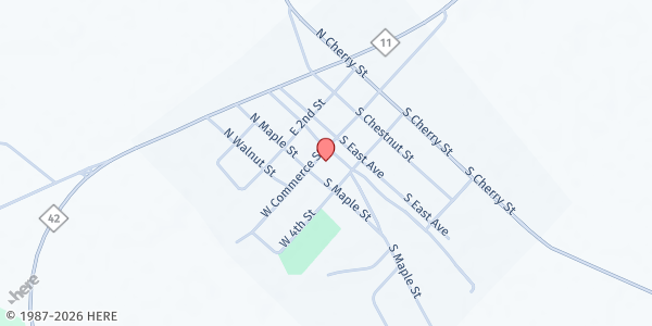 Map showing TFBU Foundation at 105 West Commerce Street, Oak City, NC
