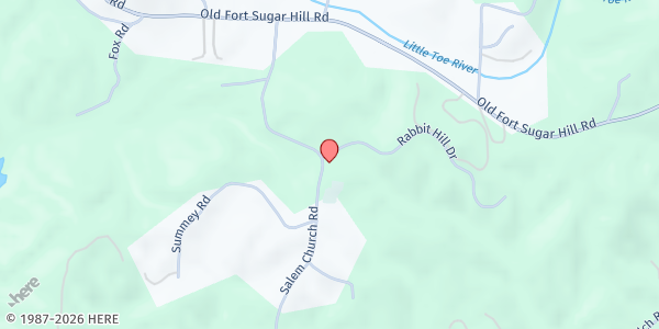 Map showing Crooked Creek at 407 Salem Church rd, Old Fort, NC