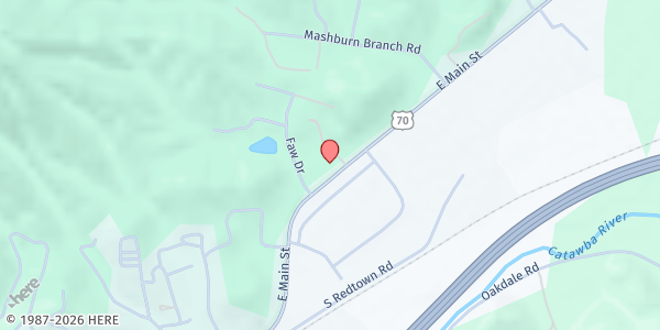 Map showing YMCA Market - A.C. Bud Hogan Community Center at 909 East Main Street, Old Fort, NC