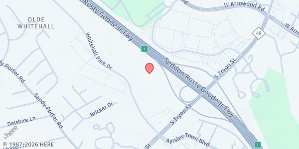 Map showing Olde Whitehall - Carolina United Volleyball Club at 2530 Whitehall Park Drive, Olde Whitehall, NC