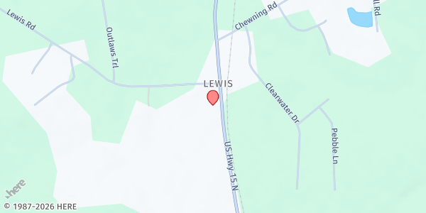 Map showing Hardie Grove MBC at 6615 Hwy. 15, Oxford, NC