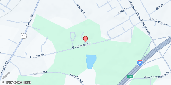 Map showing The Help Center Inc - Food Pantry at 125 Juniper Ct., Oxford, NC