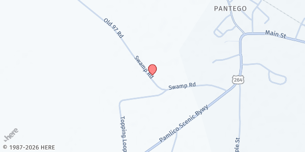 Map showing MFP Pantego at 150 Swamp Road, Pantego, NC