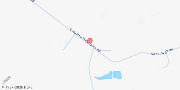 Map showing Malloy Grove FWBC at 2010 E. Parkton Tobemory Rd., Parkton, NC