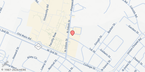 Map showing Odum Baptist Children's Home at 200 S. ODUM ST., Pembroke, NC