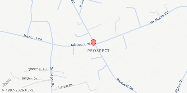 Map showing Prospect Volunteer Fire at 4317 Prospect Rd., Pembroke, NC