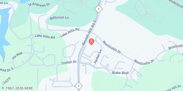 Map showing Blue Angel Outreach at 5 American Legion Ln., Pinehurst, NC