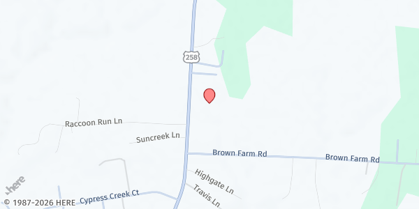 Map showing Living Waters Ministries of Pinetops - SOAR at 7421 US Hwy. 258 S., Pinetops, NC