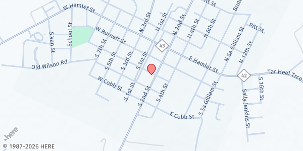 Map showing Regeneration Development Group - Pinetops at 302 S. Second St., Pinetops, NC