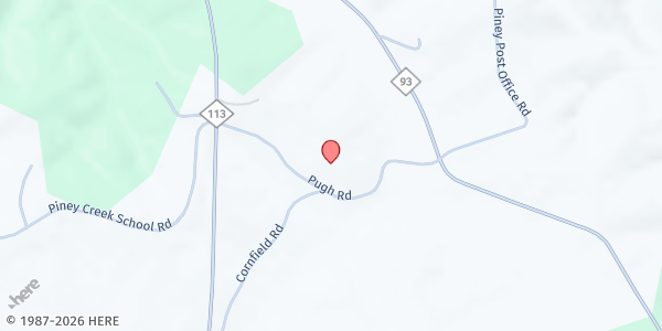 Map showing MBL Piney Creek UMC at 296 Pugh Rd., Piney Creek, NC