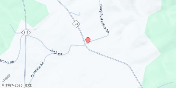 Map showing Piney Creek Primitive Baptist Church at 7843 NC-93, Piney Creek, NC