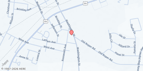 Map showing Plymouth Food Pantry at 811 Washington St., Plymouth, NC