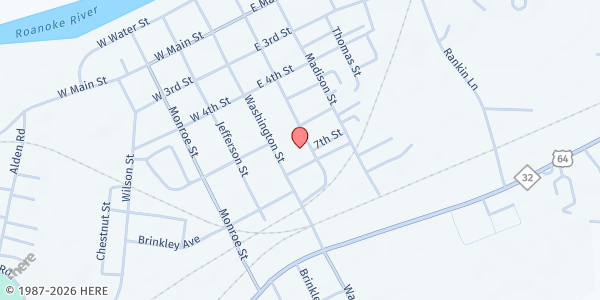 Map showing Roanoke Development at 609 Adams St., Plymouth, NC