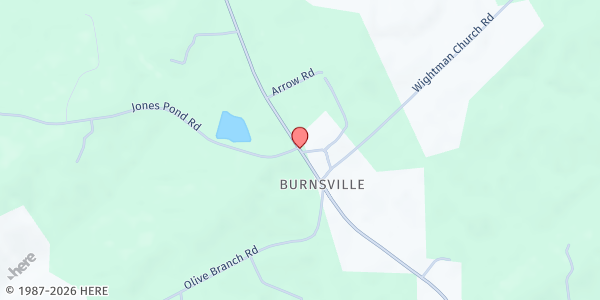 Map showing Burnsville Recreation and Learning at 13349 Hwy 742 N, Polkton, NC